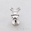 BUNNY CHARM STUD THREADLESS (PUSH IN) 316L SURGICAL STEEL LABRET SET